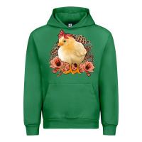 Emerald Chick With Flowers Feopard Urban Hoodie - Jasminsmagicworld