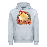 Heather Grey Chick With Flowers Feopard Urban Hoodie - Jasminsmagicworld