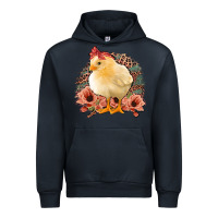 Navy Chick With Flowers Feopard Urban Hoodie - Jasminsmagicworld