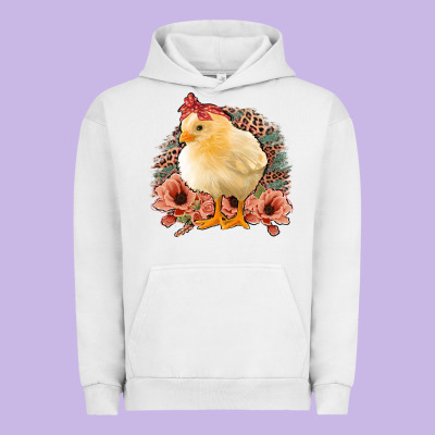 Chick With Flowers Feopard Urban Hoodie Designed By Jasminsmagicworld