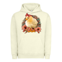 Pigment Pistachio Chick With Flowers Feopard Urban Hoodie - Jasminsmagicworld