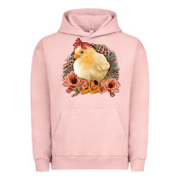 Pigment Salmon Chick With Flowers Feopard Urban Hoodie - Jasminsmagicworld