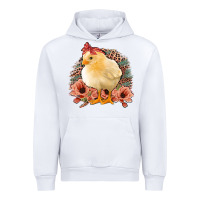White Chick With Flowers Feopard Urban Hoodie - Jasminsmagicworld