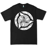 Black celtic trinity knot crow spiritual mandala Premium Tee - artisFamous
