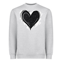 Heather Grey black glitter heart Heavyweight Sweatshirt - Jasminsmagicworld