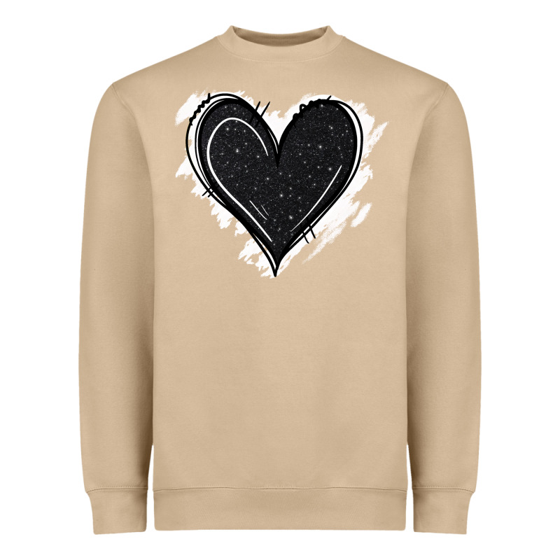 Black Glitter Heart Heavyweight Sweatshirt by Jasminsmagicworld | Teevron