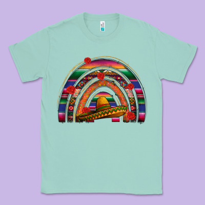 Mexico Rainbow Classic Tee Designed By Fadigitalartstudio