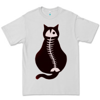 Dove Grey Cat with Fish Bone Premium Tee - artisFamous