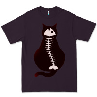 Plum Cat with Fish Bone Premium Tee - artisFamous