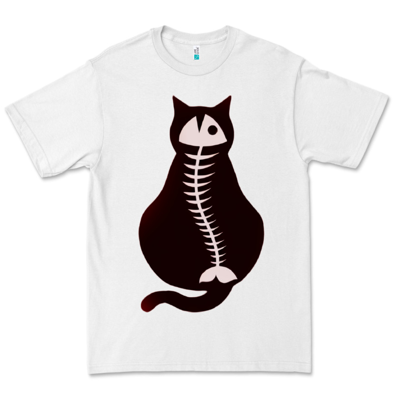 Cat With Fish Bone Premium Tee by artisFamous | Teevron