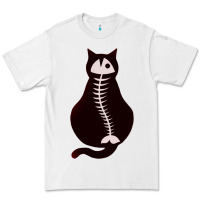 White Cat with Fish Bone Premium Tee - artisFamous