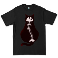 Black Cat with Fish Bone Premium Tee - artisFamous