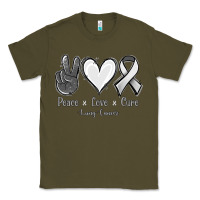 Army Green Peace Love Cure Lung Cancer Classic Tee - Jasminsmagicworld