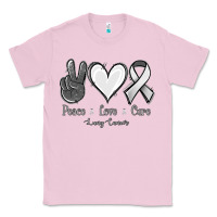 Bubblegum Pink Peace Love Cure Lung Cancer Classic Tee - Jasminsmagicworld