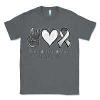Charcoal Heather Peace Love Cure Lung Cancer Classic Tee - Jasminsmagicworld