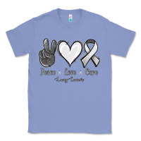 Colony Blue Peace Love Cure Lung Cancer Classic Tee - Jasminsmagicworld