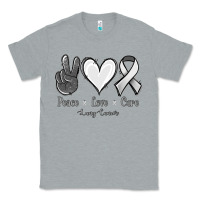 Heather Grey Peace Love Cure Lung Cancer Classic Tee - Jasminsmagicworld