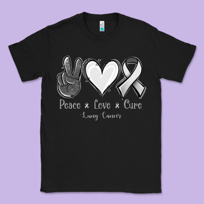 Peace Love Cure Lung Cancer Classic Tee Designed By Jasminsmagicworld