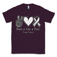 Plum Peace Love Cure Lung Cancer Classic Tee - Jasminsmagicworld