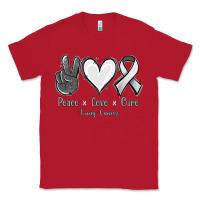 Red Peace Love Cure Lung Cancer Classic Tee - Jasminsmagicworld