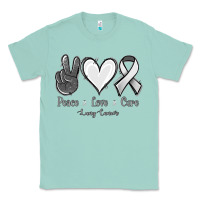 Seafoam Peace Love Cure Lung Cancer Classic Tee - Jasminsmagicworld