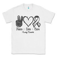 White Peace Love Cure Lung Cancer Classic Tee - Jasminsmagicworld