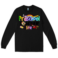 Black Preschool Teacher Life Long Sleeve Tee - LillyAllenDesigns