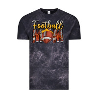 Cloud Black Football Mom Vintage Tee - CowhideDigitalArt