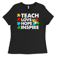 Black Teach Love Hope Inspire Ladies Tee - CowhideDigitalArt