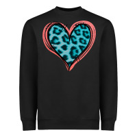 Black Blue Leopard Heart Heavyweight Sweatshirt - Jasminsmagicworld