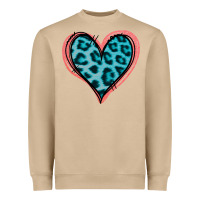 Mushroom Blue Leopard Heart Heavyweight Sweatshirt - Jasminsmagicworld