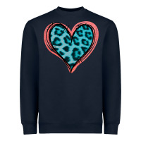 Navy Blue Leopard Heart Heavyweight Sweatshirt - Jasminsmagicworld