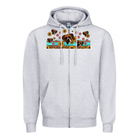 Heather Grey western boxer dogs Zipper Hoodie - Jasminsmagicworld