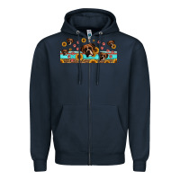 Navy western boxer dogs Zipper Hoodie - Jasminsmagicworld