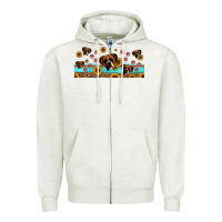 Oatmeal Heather western boxer dogs Zipper Hoodie - Jasminsmagicworld