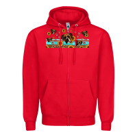 Red western boxer dogs Zipper Hoodie - Jasminsmagicworld