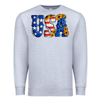 Heather Grey usa western font Premium Sweatshirt - Jasminsmagicworld