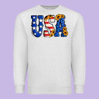 Usa Western Font Premium Sweatshirt Designed By Jasminsmagicworld