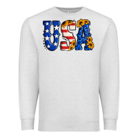 Oatmeal Heather usa western font Premium Sweatshirt - Jasminsmagicworld