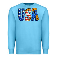 Ocean Blue usa western font Premium Sweatshirt - Jasminsmagicworld