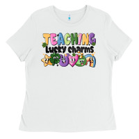 White Teaching Lucky Charms Ladies Tee - CowhideDigitalArt