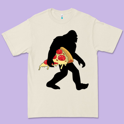 Bigfoot Carrying Pizza Premium Tee Designed By Artisfamous