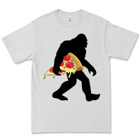 Dove Grey bigfoot carrying pizza Premium Tee - artisFamous