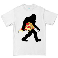 White bigfoot carrying pizza Premium Tee - artisFamous