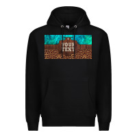 Black preview custom name turquoise stone leopard bull skull license plate Premium Hoodie - Artiststas