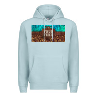 Blue Mist preview custom name turquoise stone leopard bull skull license plate Premium Hoodie - Artiststas
