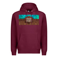 Burgundy preview custom name turquoise stone leopard bull skull license plate Premium Hoodie - Artiststas