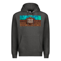 Charcoal Heather preview custom name turquoise stone leopard bull skull license plate Premium Hoodie - Artiststas