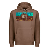 Chestnut preview custom name turquoise stone leopard bull skull license plate Premium Hoodie - Artiststas