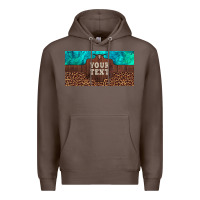 Coffee preview custom name turquoise stone leopard bull skull license plate Premium Hoodie - Artiststas